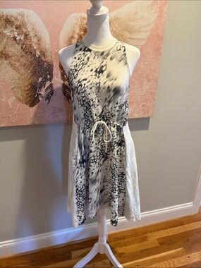 lululemon athletica Black & White Sleeveless Drawcord Mini Dress